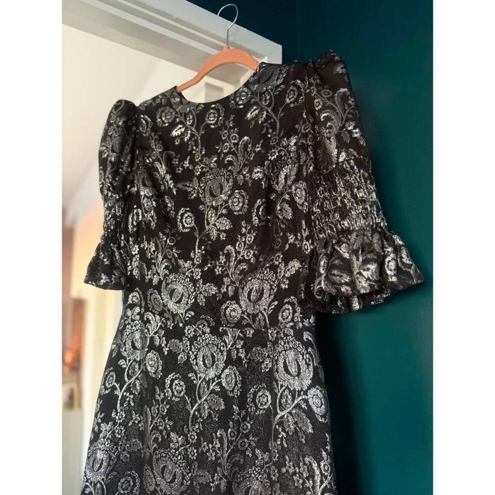 $3245 NWT The Vampire’s Wife ‘The Night Flight’ Gown in Ink Black and Silver - Picture 9 of 13
